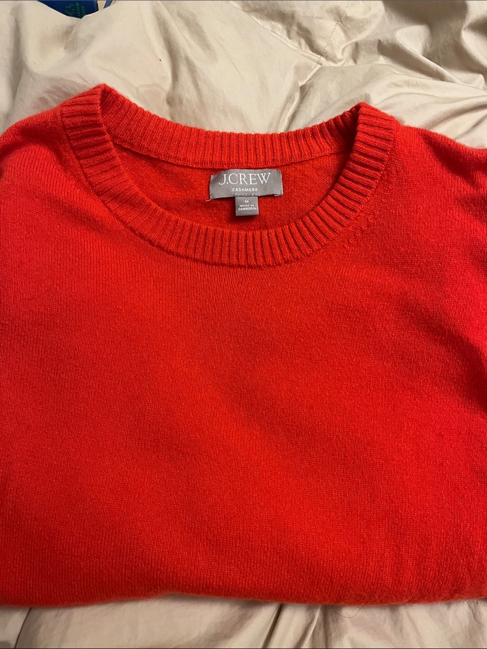 J. Crew Red Perfect Cashmere Crewneck Sweater
